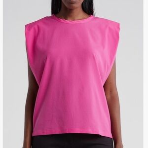 French Connection Hot Pink Shoulder-Pad Tank
